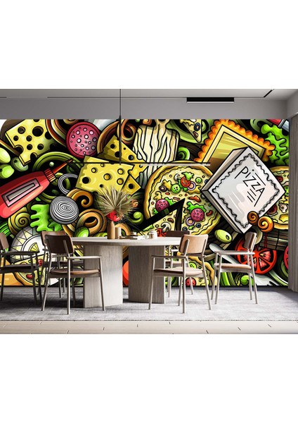 Dekoros tek Parça Duvar Kağıdı Pizza Içinde Kullanılan Malzemeler modelleri