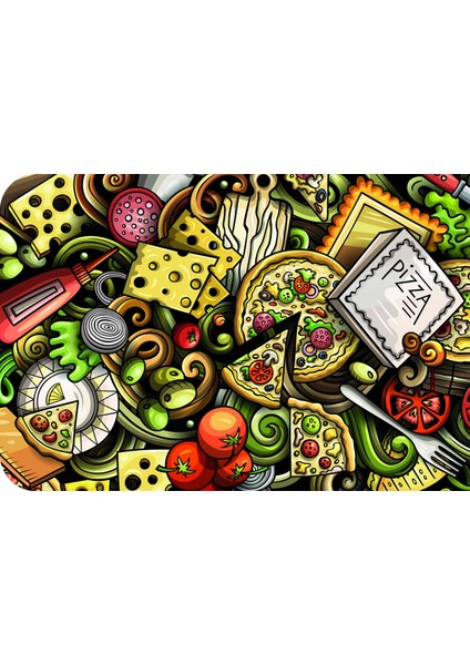 Dekoros tek Parça Duvar Kağıdı Pizza Içinde Kullanılan Malzemeler fırsatları