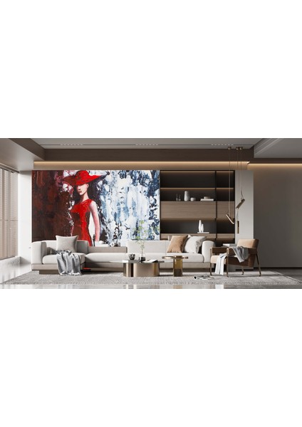Dekoros tek Parça Şapkalı Kadın Poster Duvar Kağıdı