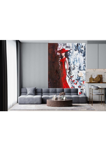 Dekoros tek Parça Şapkalı Kadın Poster Duvar Kağıdı fırsatları