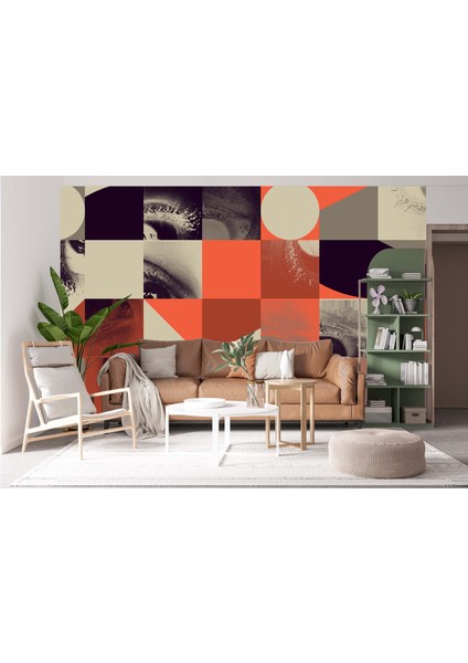 Dekoros tek Parça Geometrik Desen Poster Duvar Kağıdı modelleri