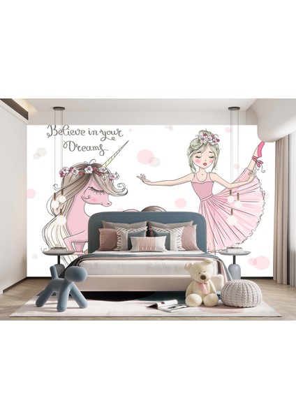 Dekoros tek Parça Balerin Tasarım Çocuk Duvar Kağıdı fiyatları