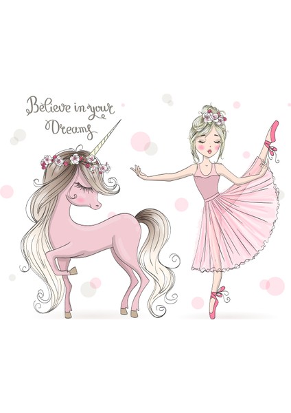 Dekoros tek Parça Balerin Tasarım Çocuk Duvar Kağıdı fırsatları