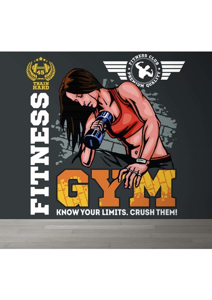 Dekoros tek Parça Fitness Kadın Duvar Kağıdı