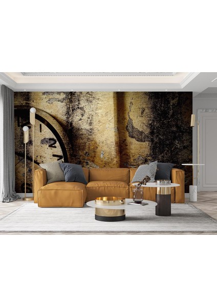 Dekoros tek Parça Saat Eskitme Tasarım Duvar Kağıdı