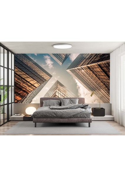 Dekoros plaza ve Gökyüzü 3 Boyutlu Poster Duvar Kağıtları