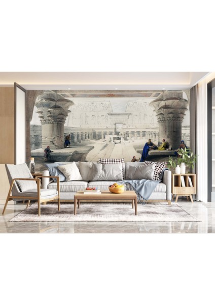 Dekoros edfou Tapınağı Mısır Poster Duvar Kağıtları