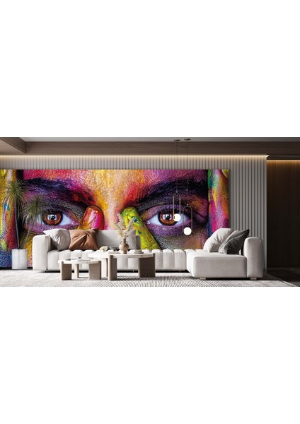 Dekoros tek Parça Boyalı Kadın Kuaför Duvar Kağıdı