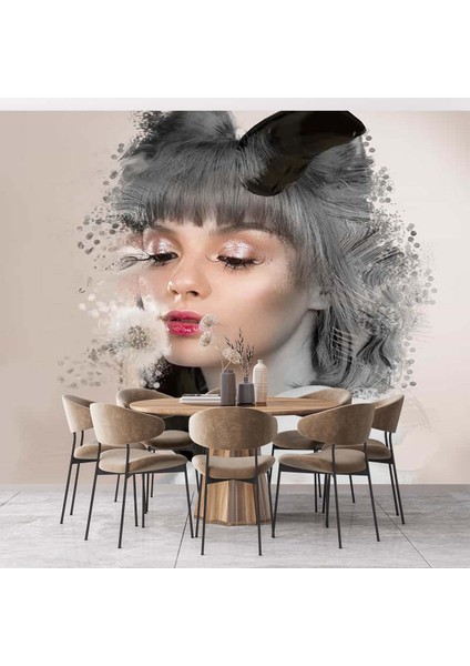 Dekoros tek Parça Duvar Kağıdı Kuaför Güzellik Salonu Özel Tasarım modelleri