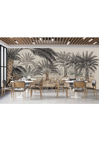 Dekoros tek Parça Palmiye Ağaçları Arabistan Poster Duvar Kağıdı fiyatları