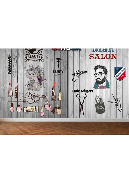 Dekoros tek Parça Duvar Kağıdı Unisex Kuaför Özel Tasarım fiyatları