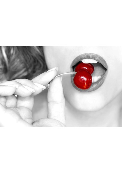 Dekoros tek Parça Kiraz Yiyen Kadın Poster Duvar Kağıdı fırsatları