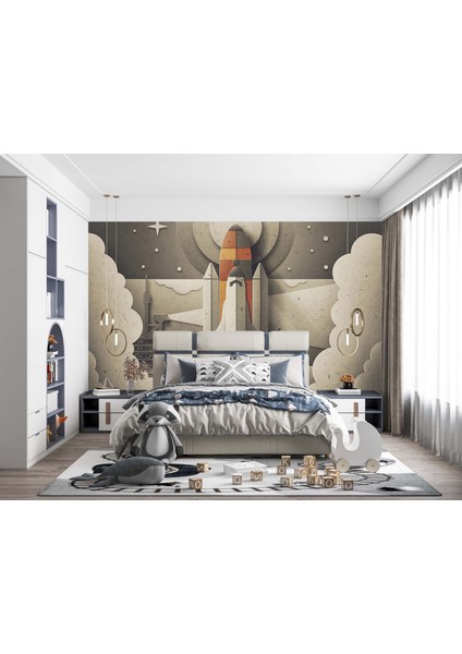Dekoros tek Parça Tasarım Füze Çocuk Duvar Kağıdı