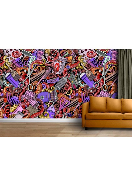 Dekoros tek Parça Duvar Kağıdı Kuaför Malzemeleri Özel Tasarım