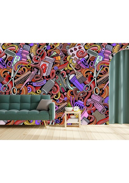 Dekoros tek Parça Duvar Kağıdı Kuaför Malzemeleri Özel Tasarım modelleri