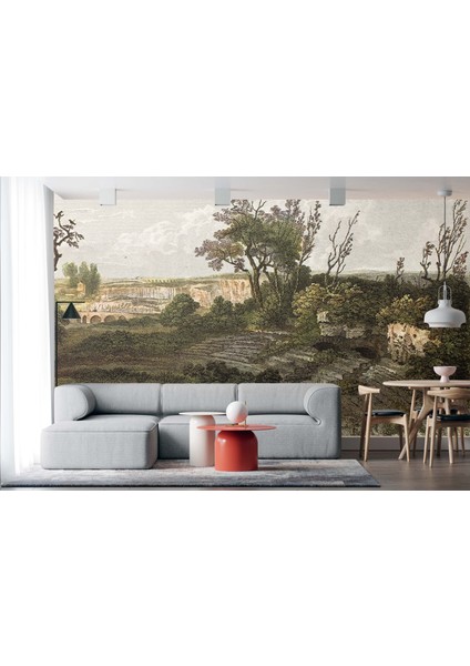 Dekoros tek Parça Doğa Çizimi Ağaçlar Poster Duvar Kağıdı