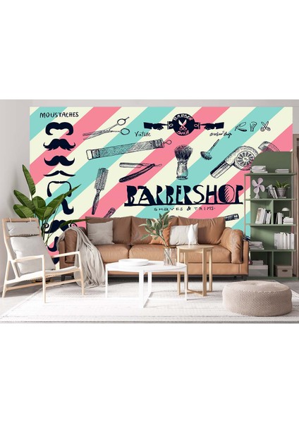 Dekoros tek Parça Duvar Kağıdı Barber Shop Özel Tasarım fiyatları