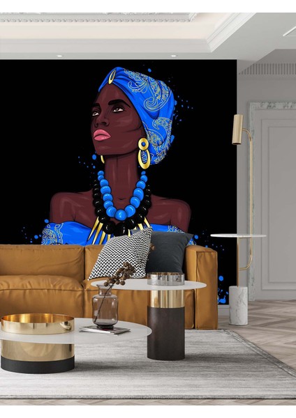 Dekoros tek Parça Afrikalı Kadın Duvar Kağıdı V1735