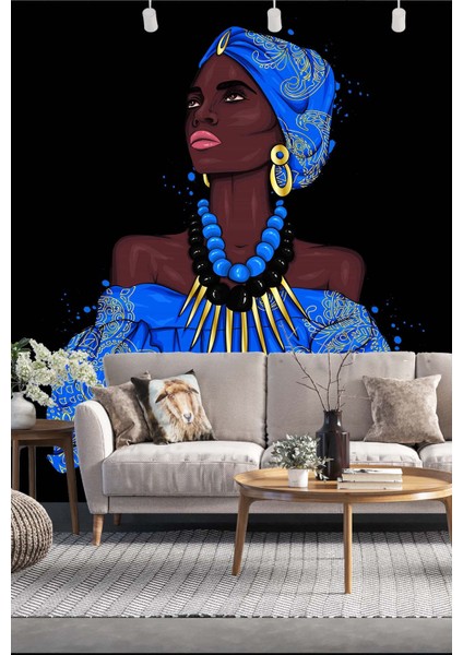 Dekoros tek Parça Afrikalı Kadın Duvar Kağıdı V1735 fiyatları