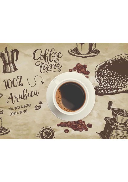 Dekoros tek Parça Kafe Kahve Mottolu Yazılı Duvar Kağıdı fırsatları