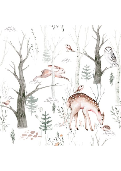 Dekoros tek Parça Orman Çocuk Duvar Kağıdı modelleri