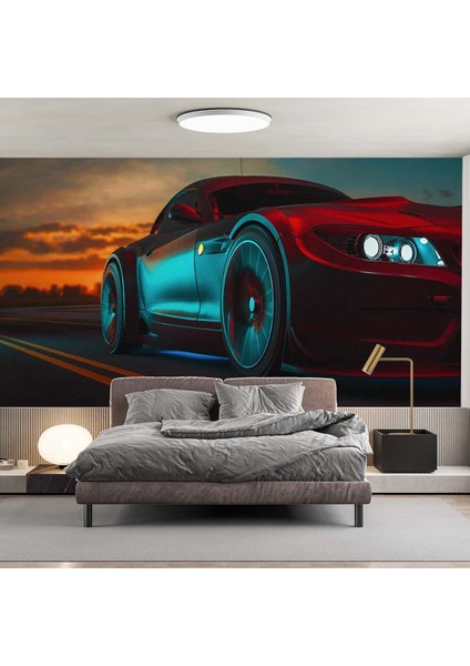 Dekoros tek Parça Duvar Kağıdı 3D Araba modelleri