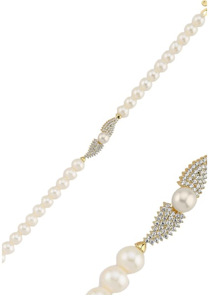 14 Ayar Altın Kadın Su Yolu Taşlı Inci Bileklik fiyatları