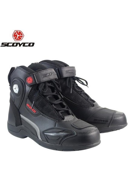 MT015 Korumalı Siyah Kısa Motosiklet Bot