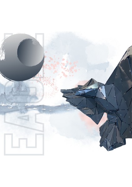 Kartal -Metal - 3d Handmade Eagle - 100 Cm Antrasit