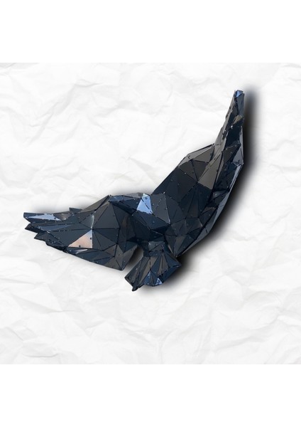 Kartal -Metal - 3d Handmade Eagle - 100 Cm Antrasit