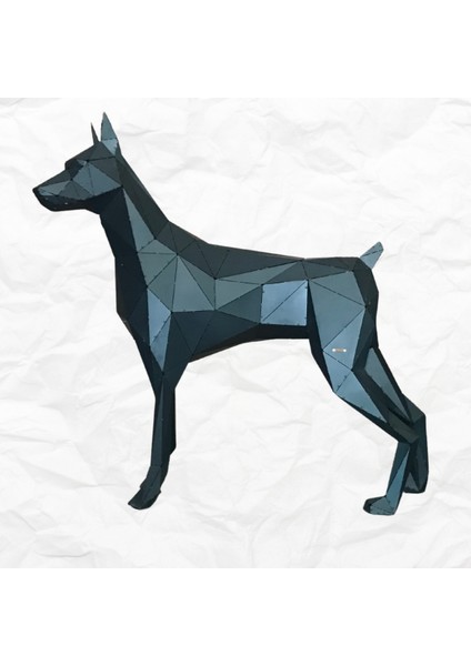 - Köpek Heykeli - 120 Cm Metal Doberman Köpek