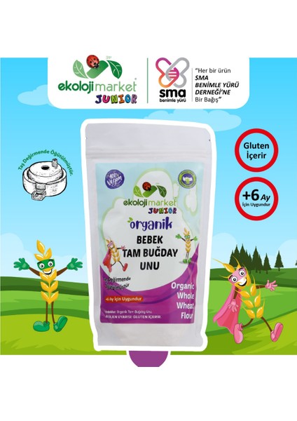 Ekoloji Market Organik Bebek Tam Buğday Unu 250 gr x 2 Adet