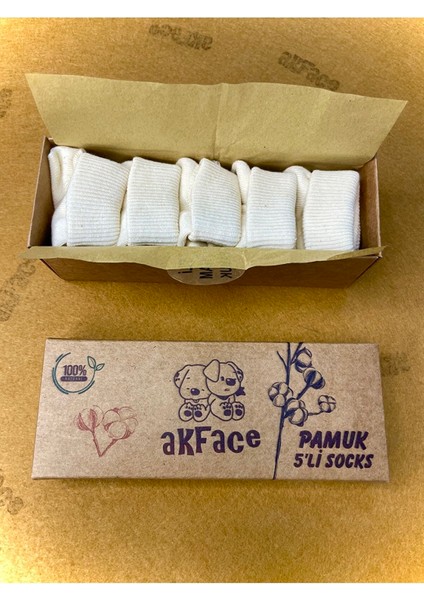Ham Pamuk Organik Termal Unisex Bebek Çorabı 0-2 Yaş