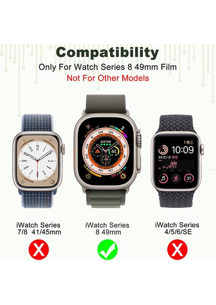 Apple Watch Ultra 49MM Tam Kaplayan Çerçeveli Ekran Koruyucu