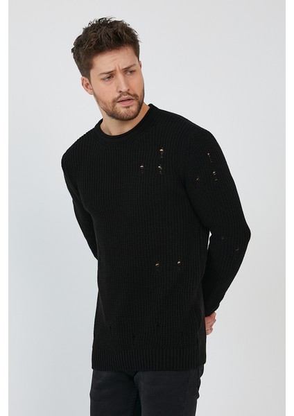 Siyah Erkek Destroylu Modelli Triko KAZAK-TRZ8141R06XL modelleri