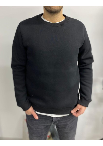 Estrella Erkek Siyah Basic Üç Iplik Kalın Sweatshirt fiyatları