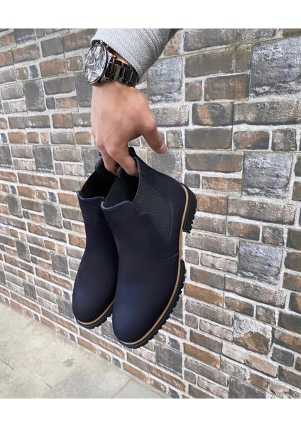 %100 Deri Çift Lastikli Chelsea Erkek Kışlık Italyan Klasik Bot 40-44
