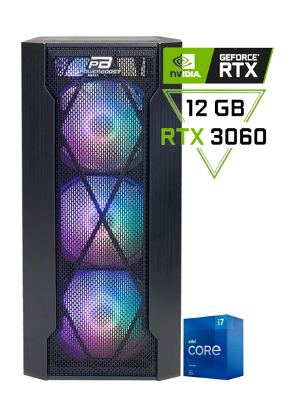 Intel Core I7 11700 / Rtx 3060 12GB / 16 Gbddr / 500 GB 3500 - 2100 Mb/s M2 SSD / 11700V1 / Gaming Masaüstü Pc