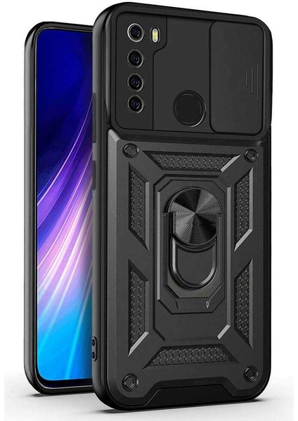 Xiaomi Redmi Note 8 Kılıf Yüzüklü Standlı Kamera Korumalı Pars