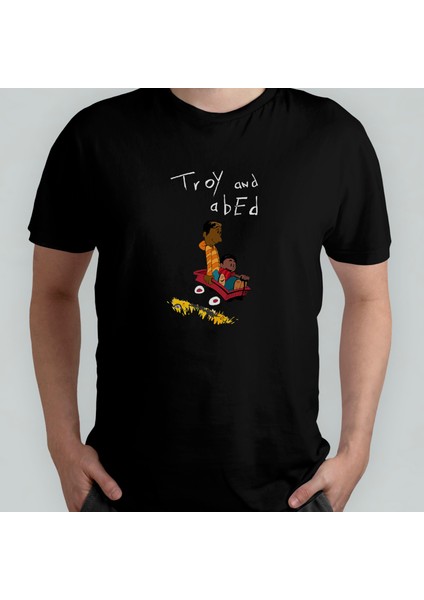 Troy And Abed In The Morning - Community %100 Pamuklu Bisiklet Yaka T-Shirt Model - 8