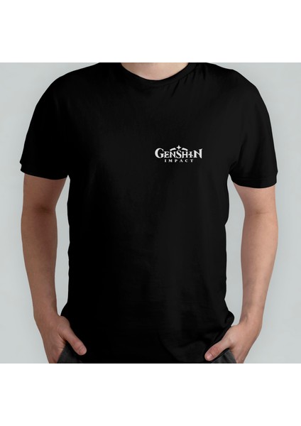 Genshin Impact %100 Pamuklu Bisiklet Yaka T-Shirt Model - 2