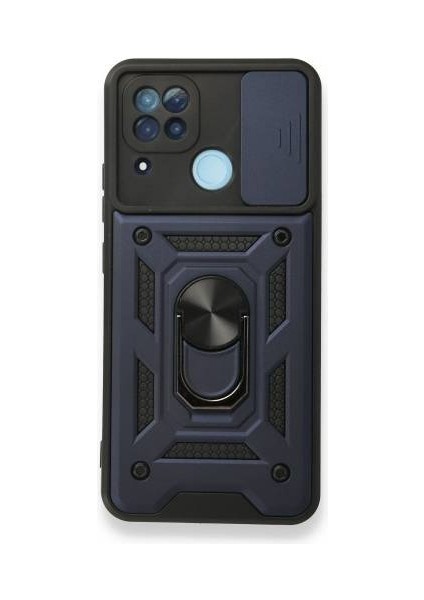 Realme C15 Kılıf Yüzüklü Standlı Kamera Korumalı Pars