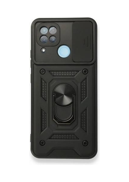 Realme C15 Kılıf Yüzüklü Standlı Kamera Korumalı Pars
