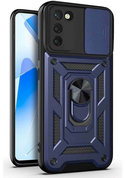 Oppo A55 Kılıf Yüzüklü Standlı Kamera Korumalı Pars