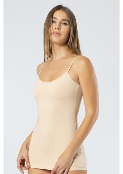 Kadın Ayarlanabilir Ip Askılı Likralı Pamuklu Uzun Atlet modelleri