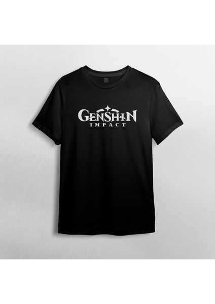 Genshin Impact %100 Pamuklu Bisiklet Yaka T-Shirt Model - 1