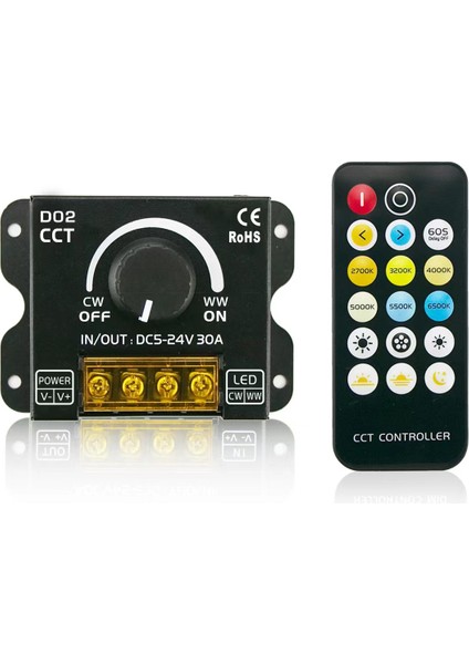 Kelvin Ayarlı 2 Kanal LED Dimmer 12-24 Volt