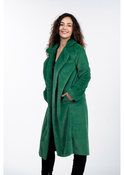 Kadın Yumuşacık Peluş Kürk Kaban