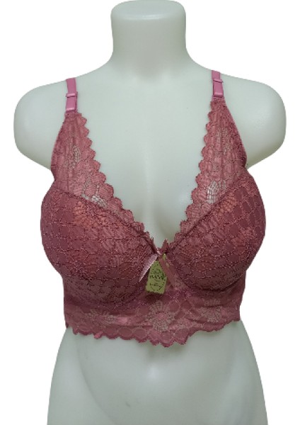 Elifimbutik Ithal Yarım Destekli Geniş Dantelli Pudra Sütyen