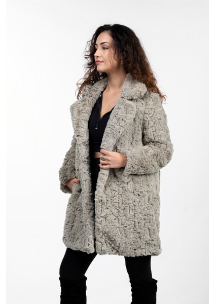 Son Trend Ingiliz Yaka Cepli Mint Yeşili Patchwork Kürk Ceket Kaban fiyatları